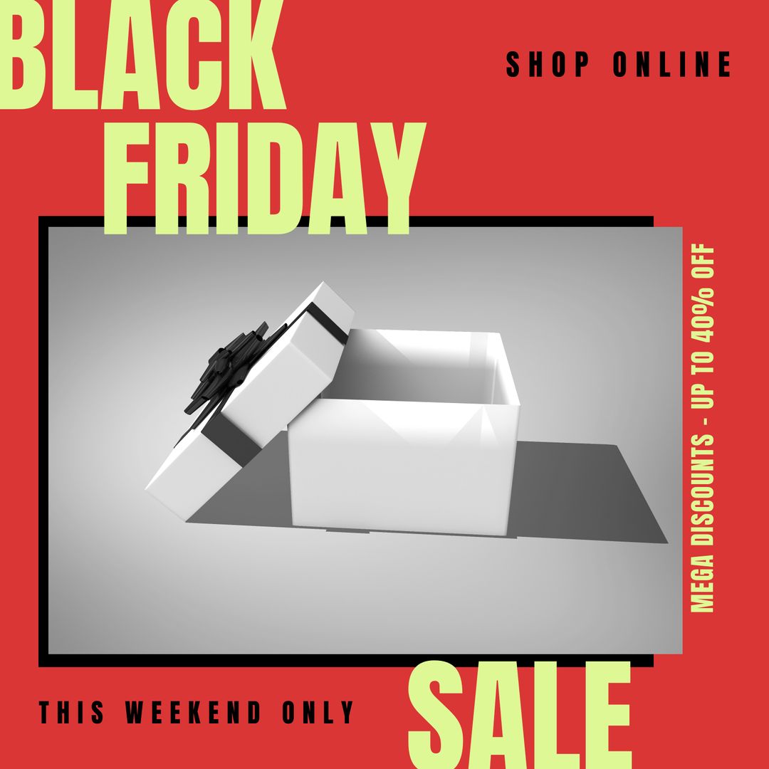 Black Friday Sale Promotion Design with Gift Box
