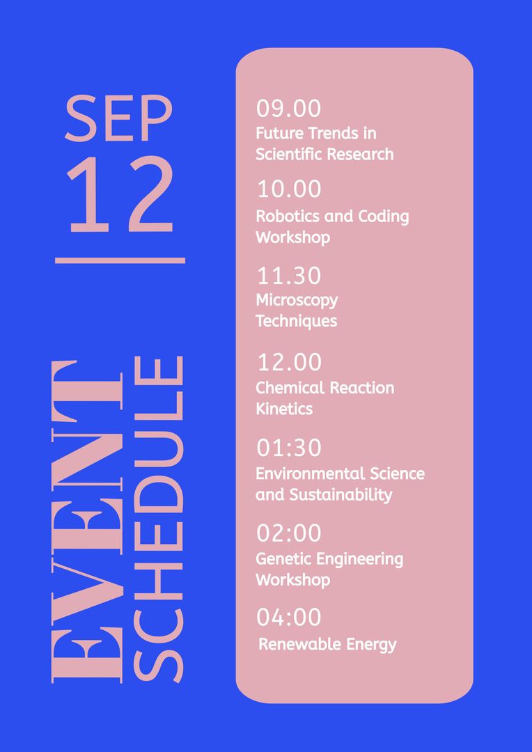 Modern Event Schedule Template with Scientific Workshop Itinerary - Download Free Stock Templates Pikwizard.com