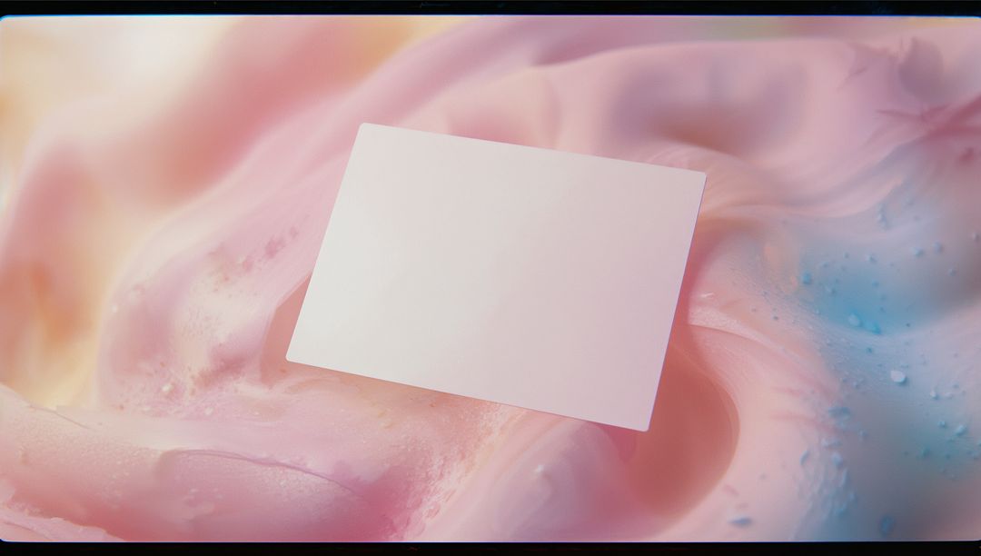 Floating Blank Card on Pastel Abstract Background