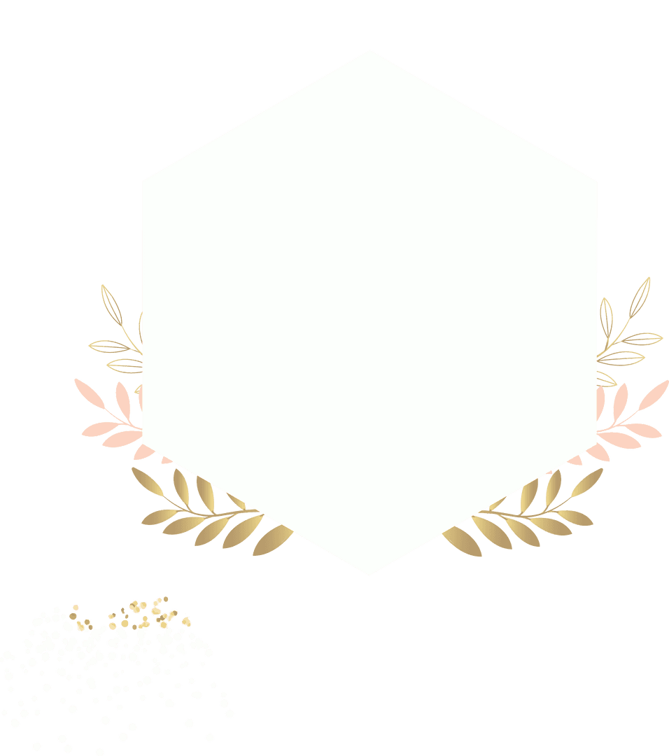 Elegant Transparent Hexagon Frame with Leaf Motifs