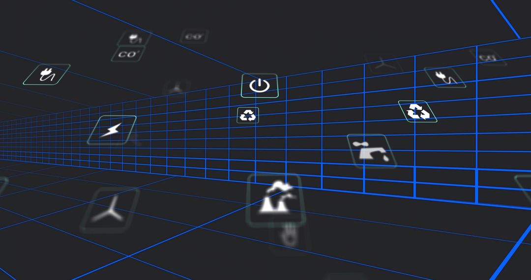 Neon Blue Wireframe Tunnel Drawing Viewer into Futuristic 3D Energy Interface