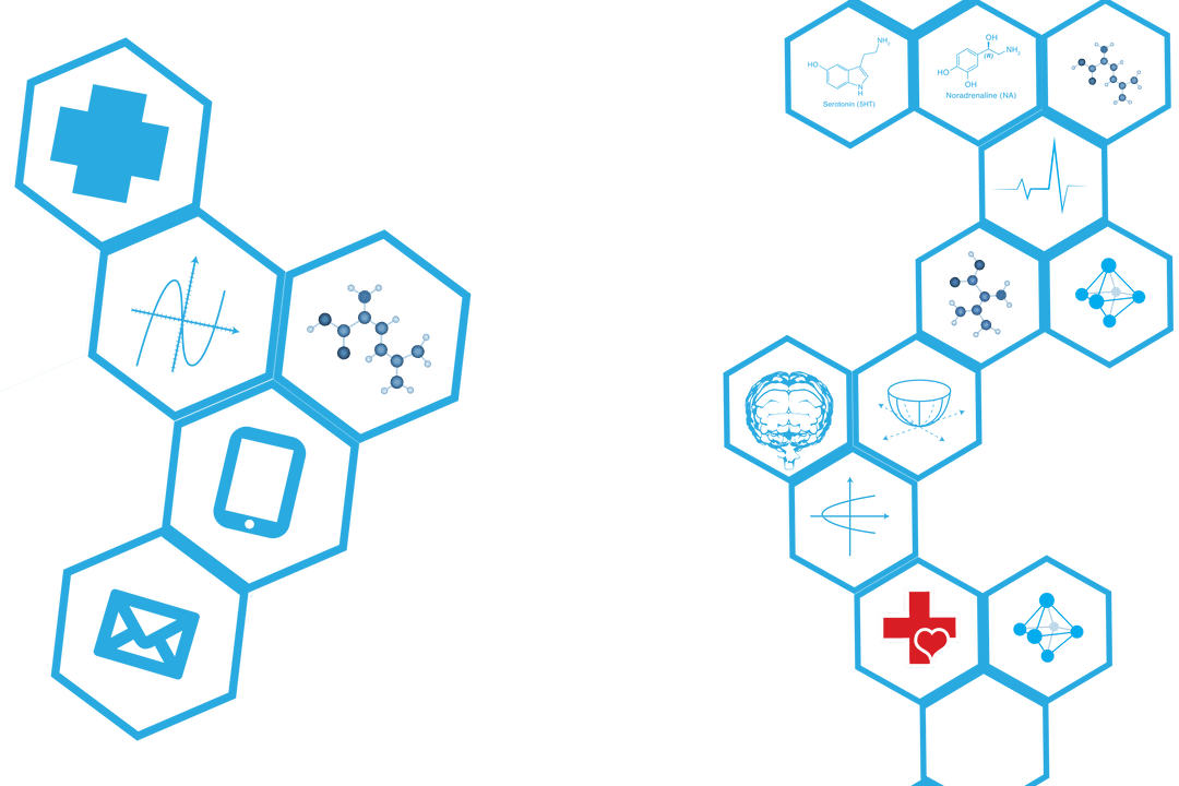 Transparent Hexagon Icons Illustrating Science Medical Themes