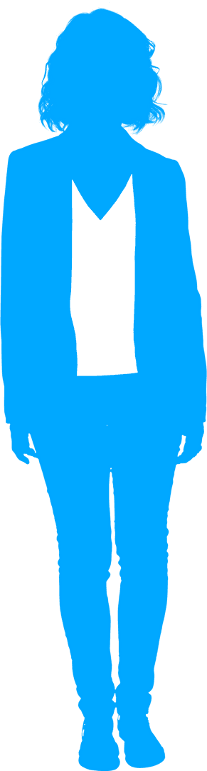 Full Length Transparent Silhouette of Businesswoman in Suit