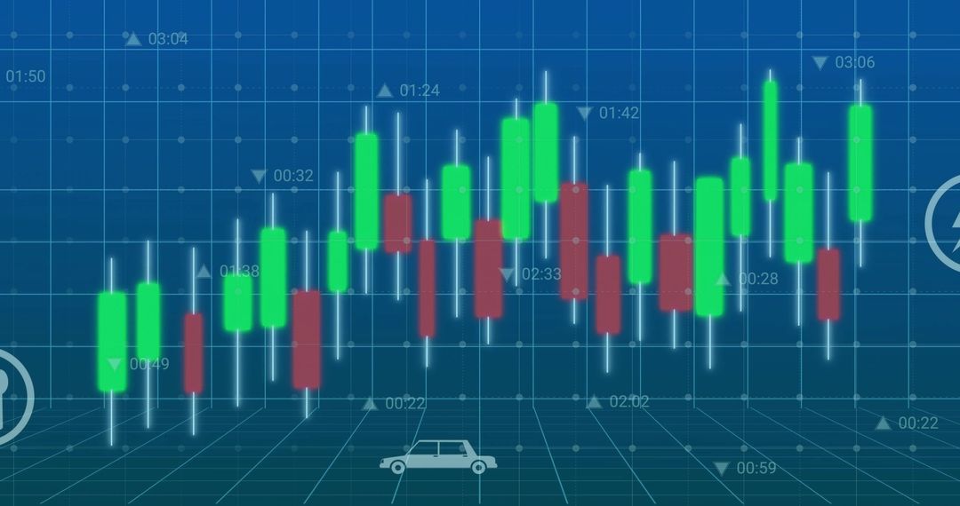 Colorful Candlestick Chart on Trading Interface