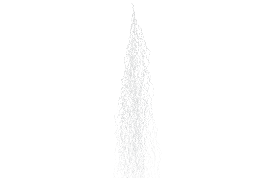 Abstract Water Cascade on Transparent Background