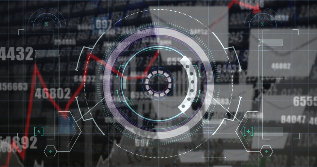 Futuristic Data Interface with Financial Graph Analysis