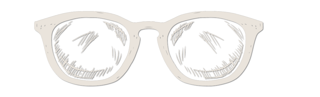 Hand-Drawn Transparent Eyeglasses Illustration on White Background