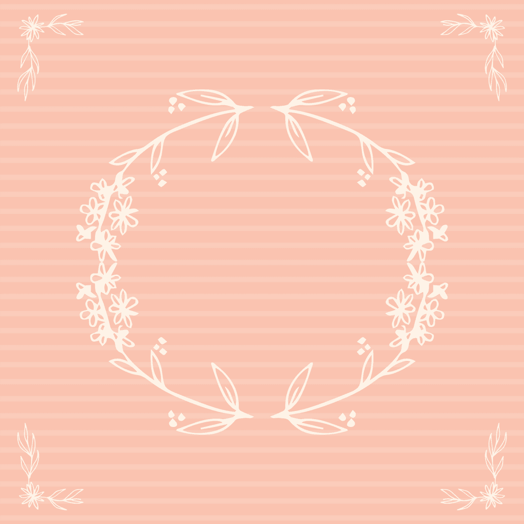 Pink Floral Wreath Pattern with Empty Center on Transparent Background