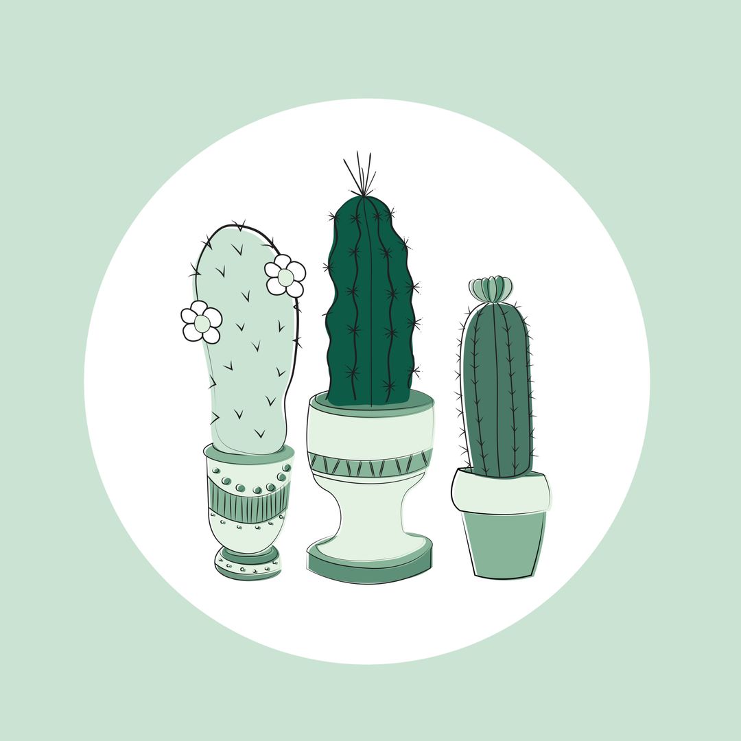 Trendy Botanical Invitation with Illustrated Cacti