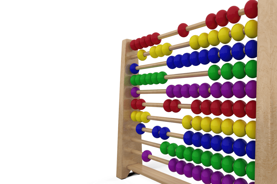 Colorful Wooden Toy Abacus with Transparent Background
