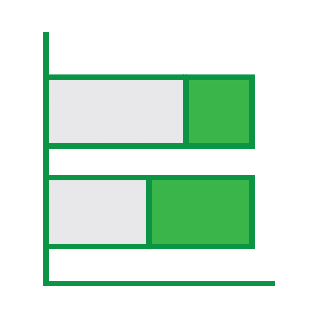 Transparent Green Bar Chart Overlay with Modern Design