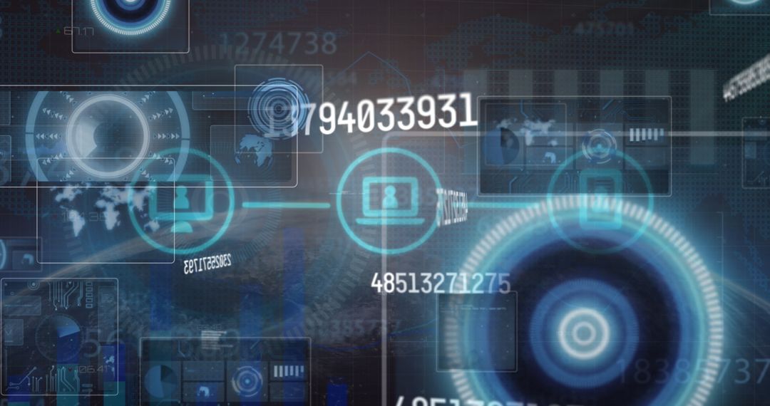 Futuristic Digital Interface With Pulsing HUD and Abstract Graphics