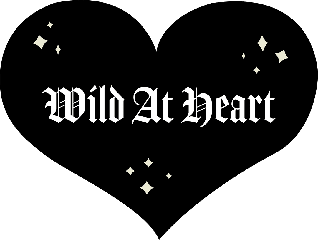 Gothic Wild At Heart Black Heart with Sparkles