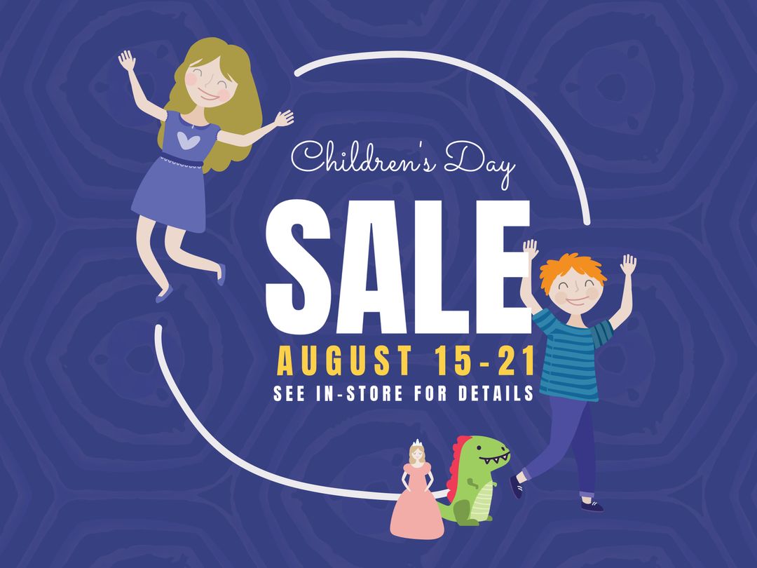 Colorful Children's Day Sale Banner with Joyful Kids and Playful Elements - Download Free Stock Templates Pikwizard.com