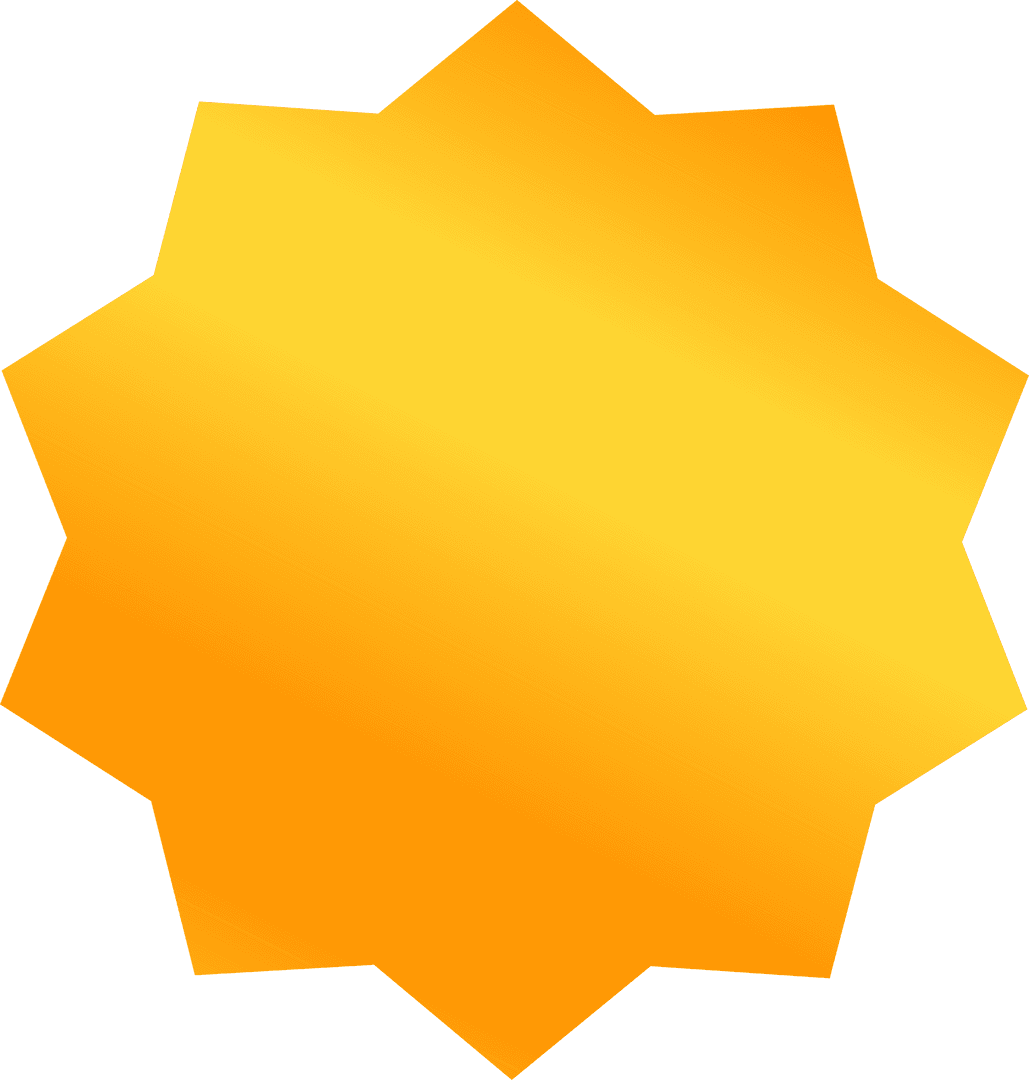 Eight-Pointed Transparent Orange Star Badge Vector