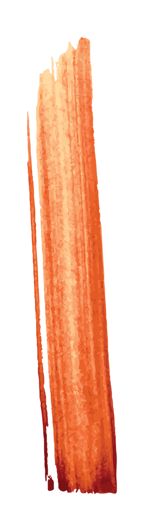 Vivid Orange Watercolor Brush Stroke On Transparent Background