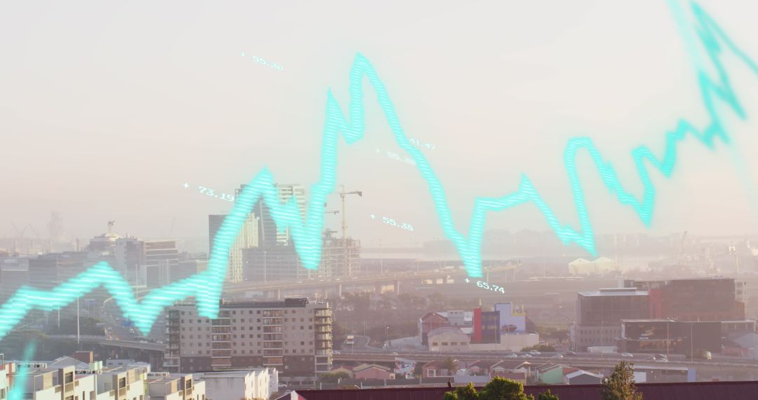 Urban Financial Growth Concept with Data Overlay