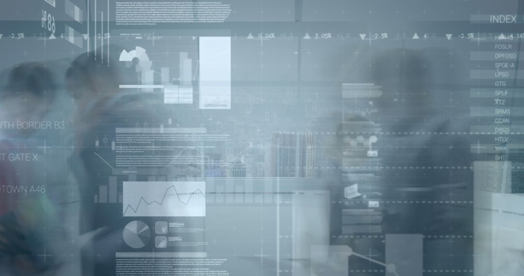 Financial Data Overlay on People in Modern Office Environment