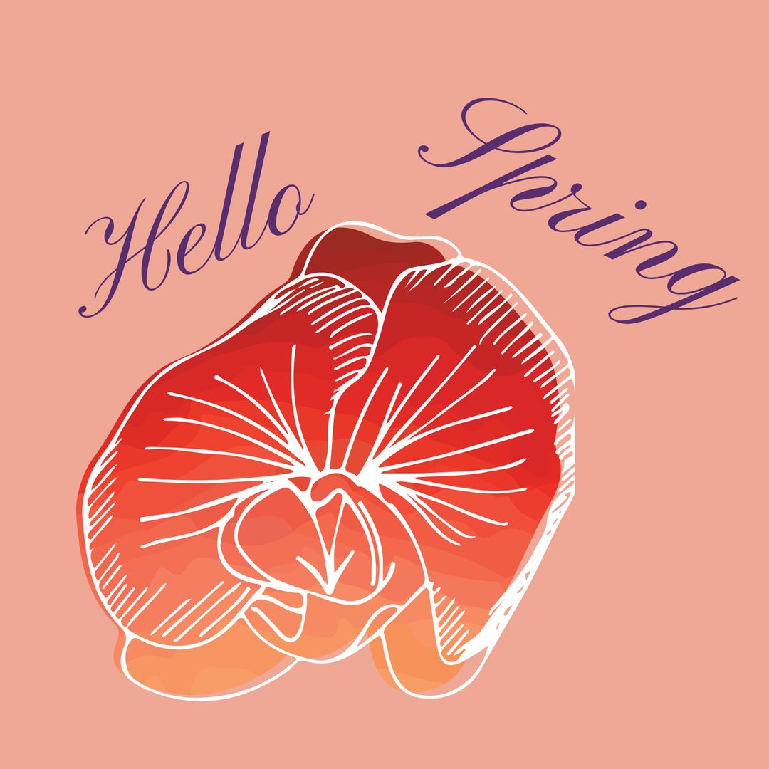 Spring Bloom Illustration with Elegant Script - Download Free Stock Images Pikwizard.com
