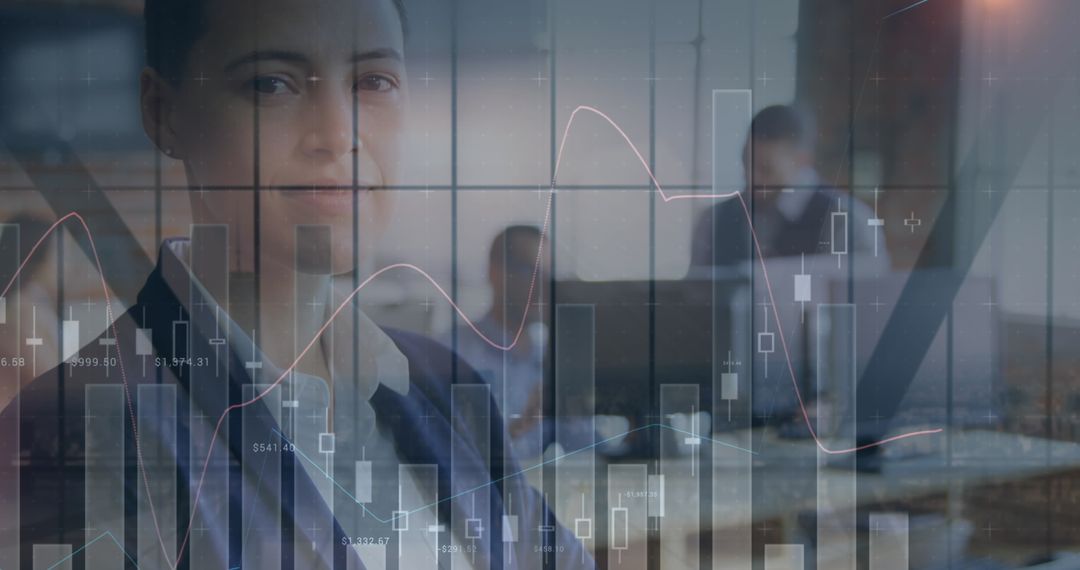 Business Professional Overlays Digital Data Visualization