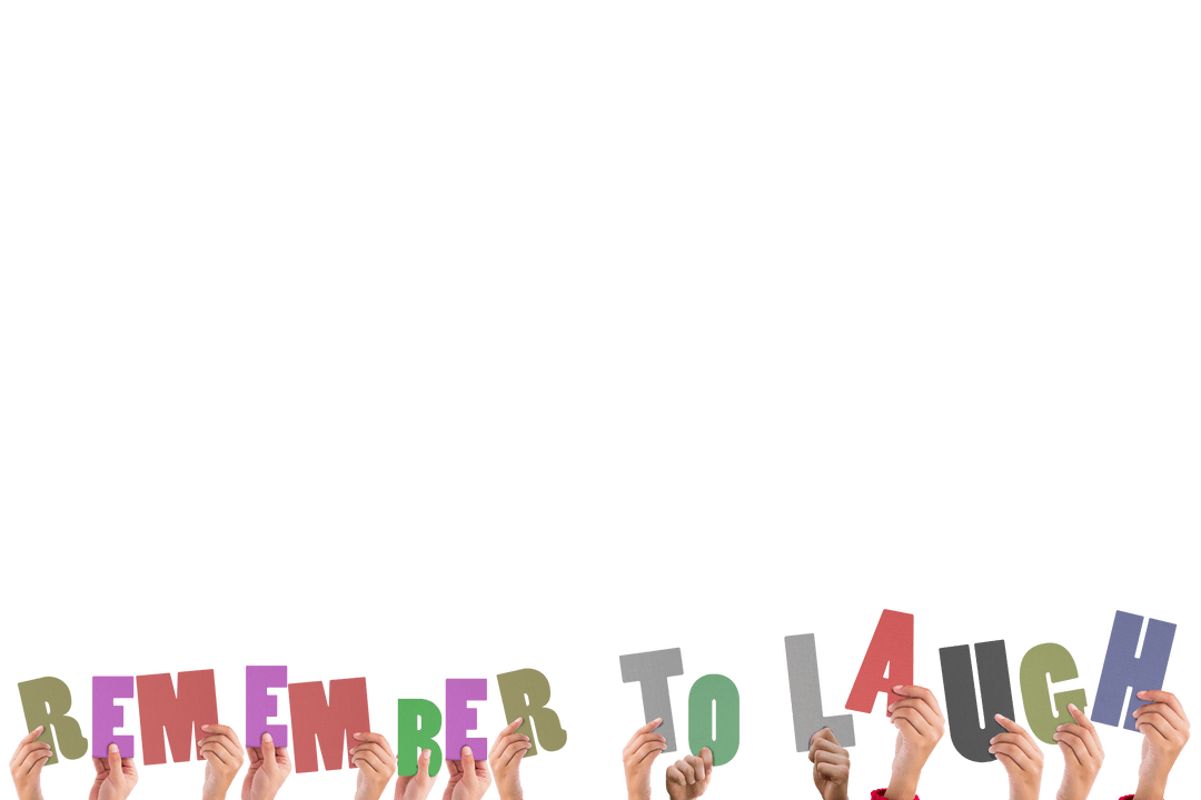 Transparent Motivational Text Held by Hands with Inspirational Message