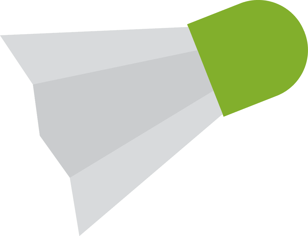 Minimalist Vector Badminton Shuttlecock on Transparent Background