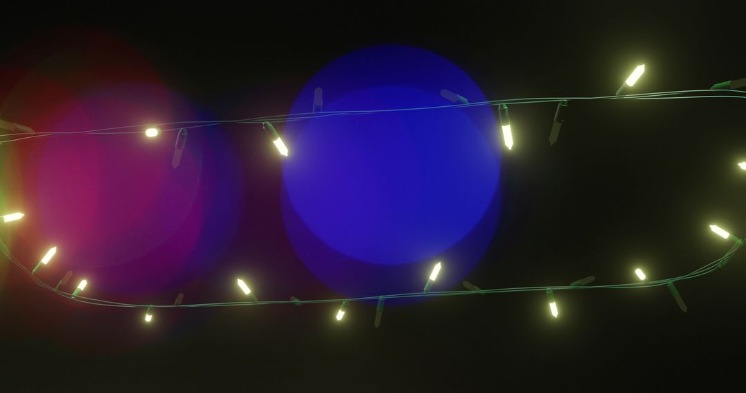 Festive Fairy Lights Against Colorful Bokeh