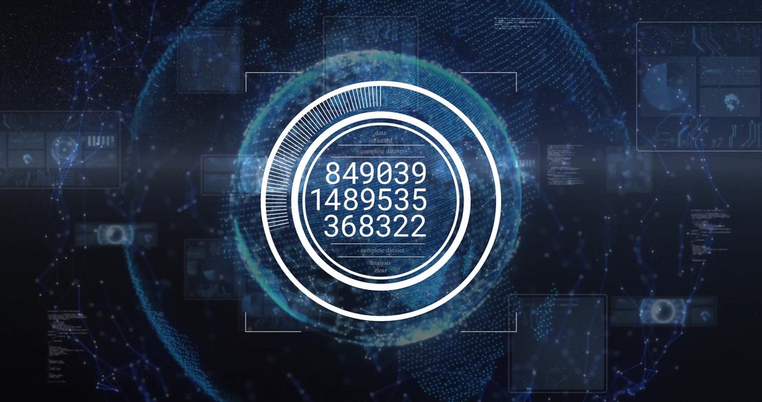 Digital Data Processing Over Globe Concept