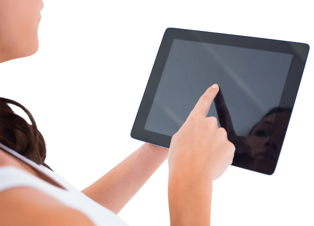 Transparent Touch Technology with Tablet Device in Hand