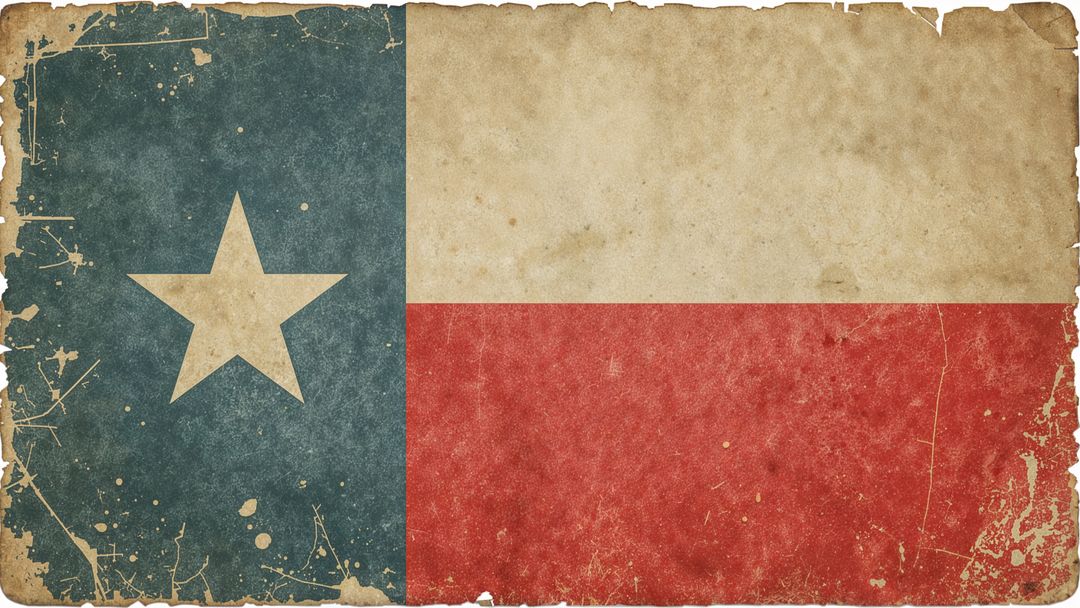 Vintage Texas State Flag on Aged Paper Background