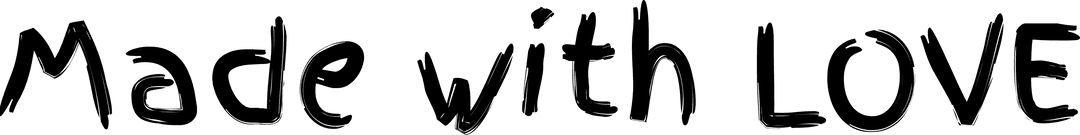 Made with Love Handwritten Text on Transparent Background