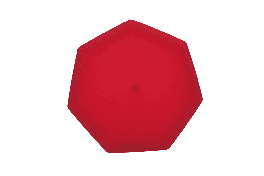 Red Umbrella Top View Illustration on Transparent Background