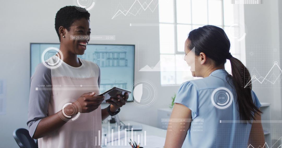 Diverse Professionals Using Technology for Financial Data Visualization