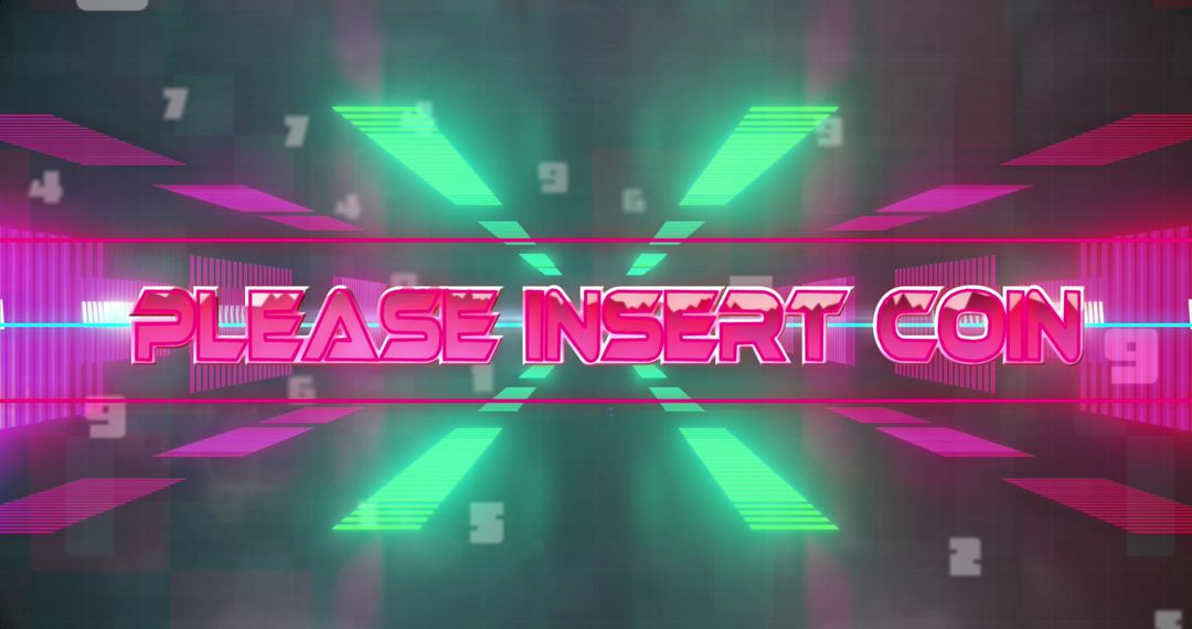 Retro 80s Style Arcade Game Insert Coin Screen