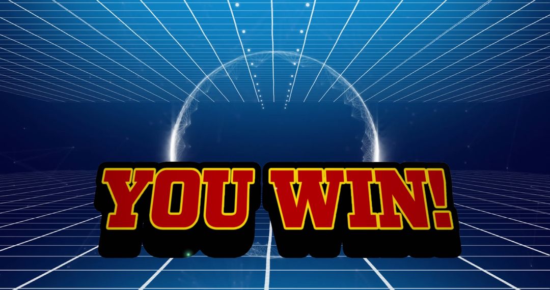 You Win Digital Graphics Futuristic Grid Background