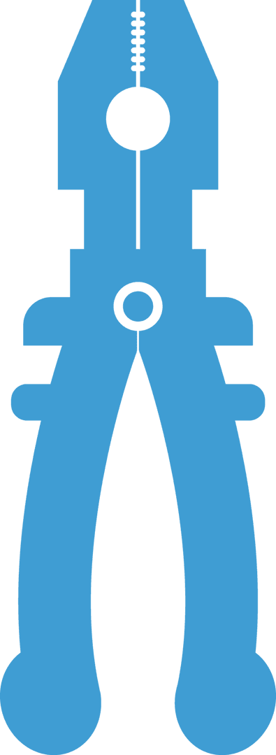 Blue Pliers Illustration on Transparent Background