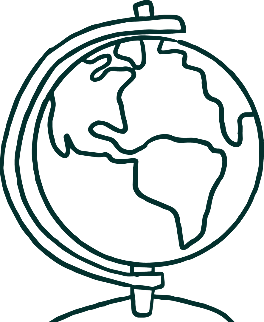 Minimalist Transparent Globe Illustrating Continents