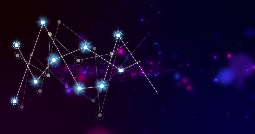 Glowing Digital Network Connections on Dark Background