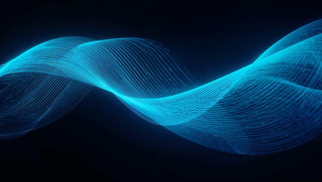 Dynamic Wave Ribbon Glowing in Digital Space