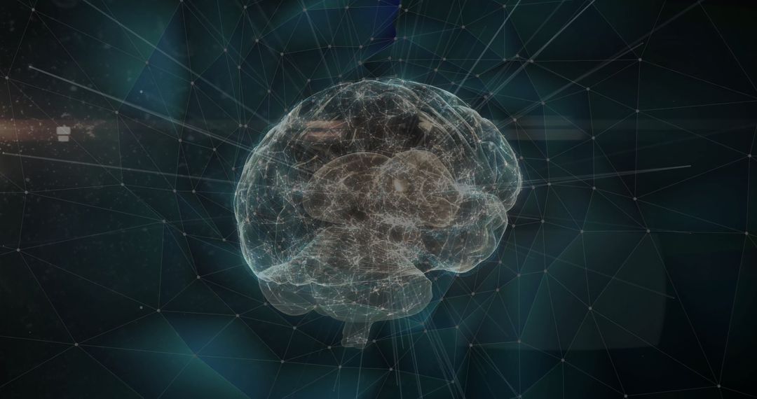 Digital Brain with Network Connections Conceptual Illustration