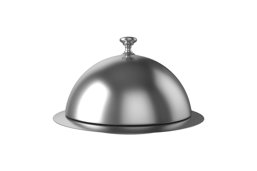 Silver Cloche with Transparent Background for Culinary Design
