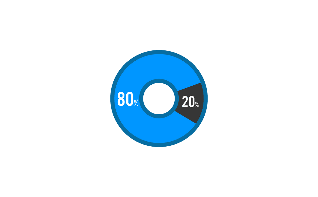 Blue Transparent Donut Chart with Percentage Labels