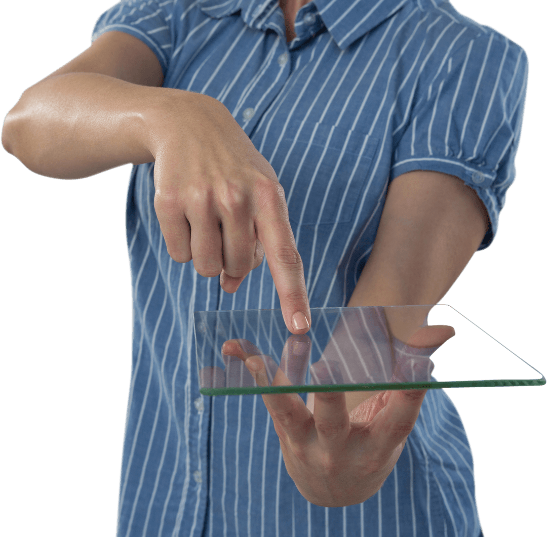 Transparent Glass Tablet Digital Interaction Concept