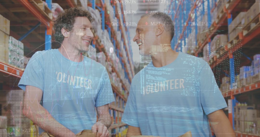 Global Logistics with Technology and Volunteer Support Illustrations