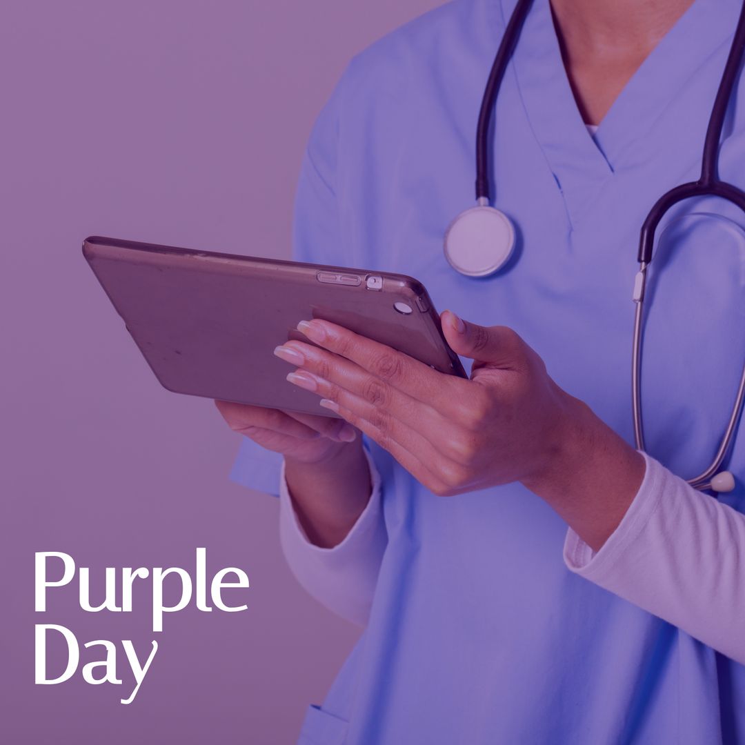 Healthcare Professional Promoting Purple Day Awareness