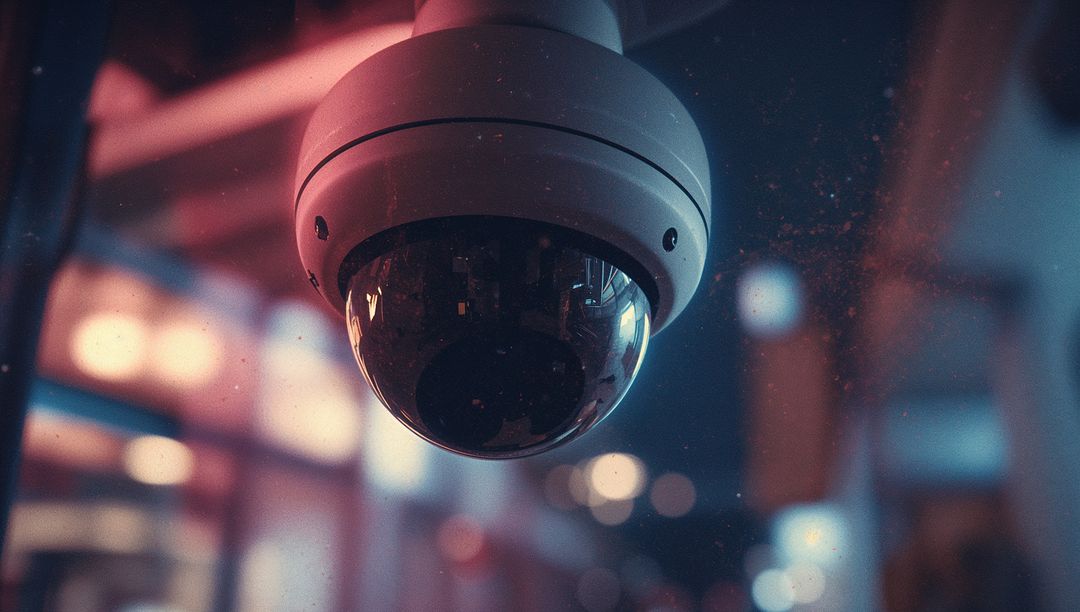 Advanced Dome Security Camera Monitoring Corridor with Modern Design