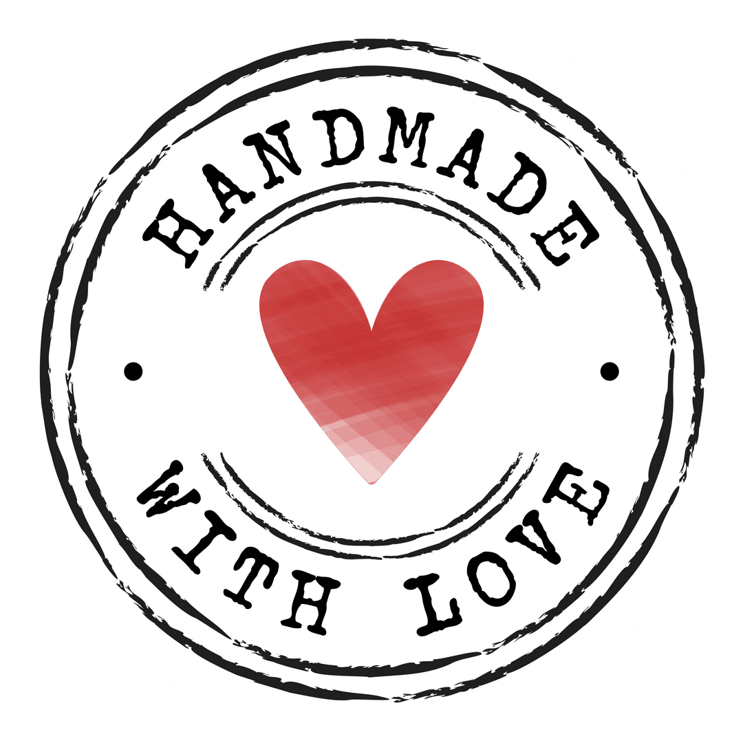 Transparent Handmade with Love Stamp with Heart