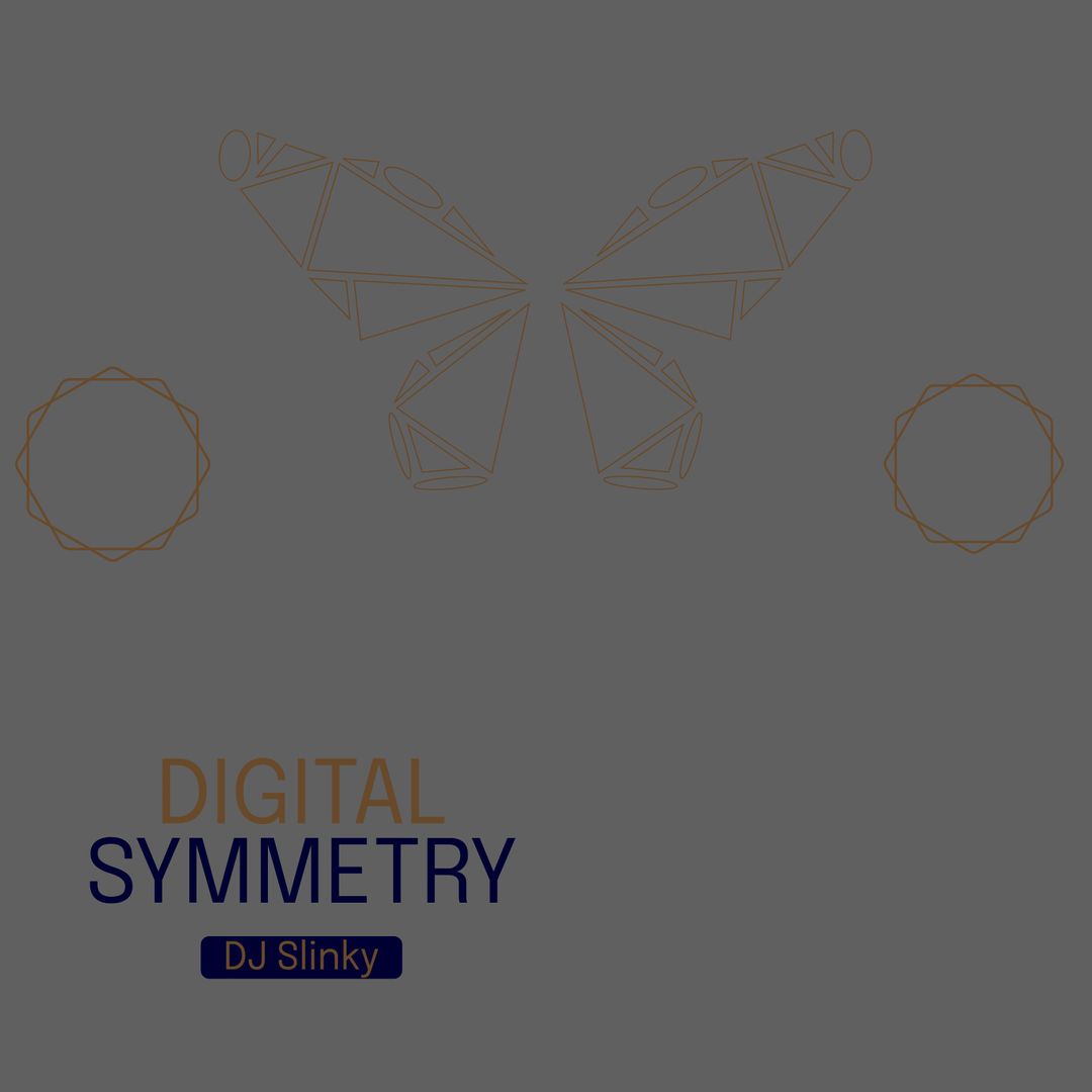 Abstract Butterfly with Digital Symmetry Typography Design