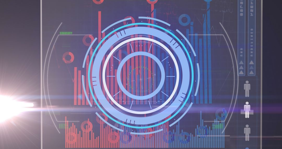 Digital Data Interface with Futuristic Graphics and Light Effect