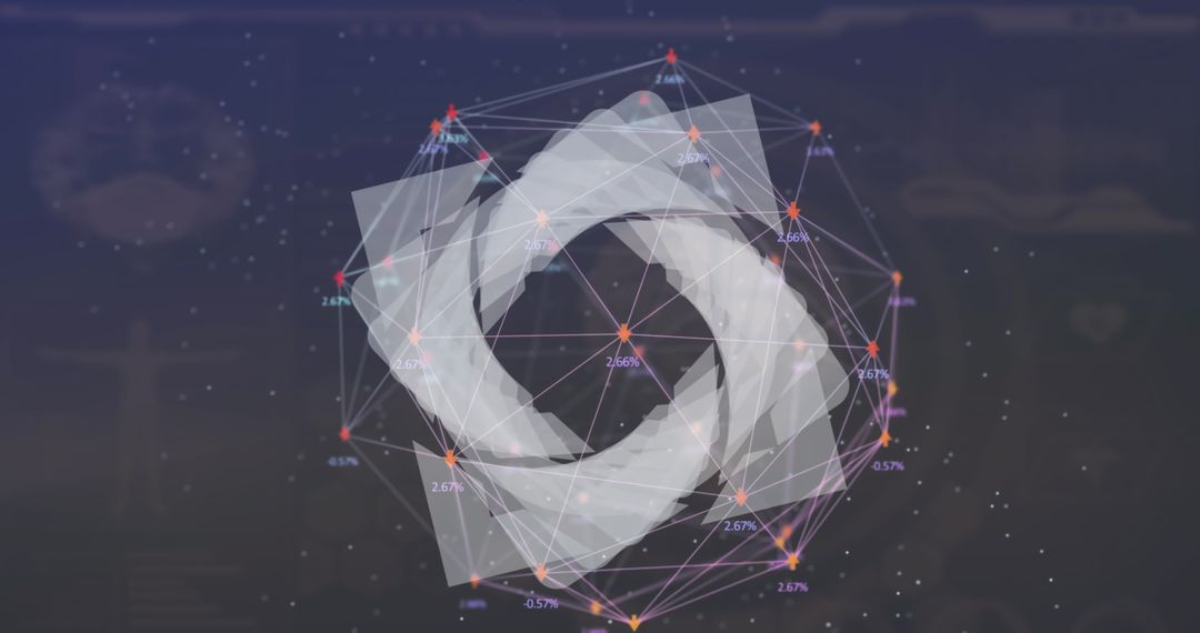 Futuristic Network with Mathematical Equations and Connections